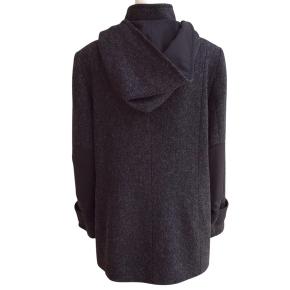 Cinzia Rocca Black Charcoal Wool Blend Coat - Picture 4 of 11